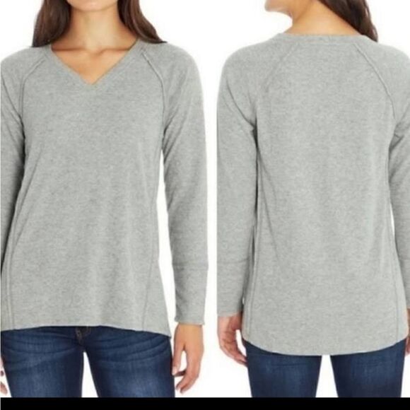 NWT Wildfox Womens Haley Brushed Long Sleeve Top - Heather Grey S - Picture 2 of 12